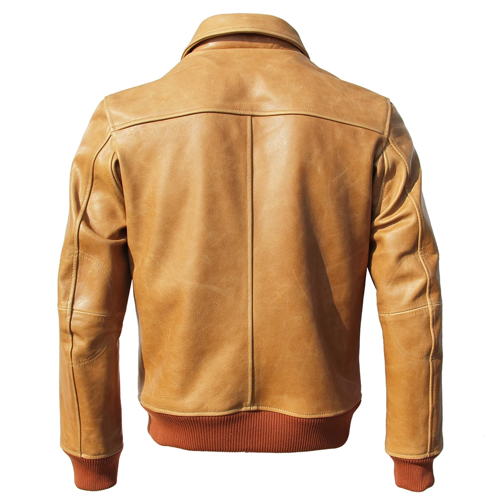 Классическая летная куртка-бомбер A2 мужская кожаная куртка-Авиатор из