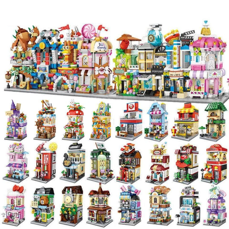 Миниатюрные строительные блоки различные здания модель 3D украшение для дома