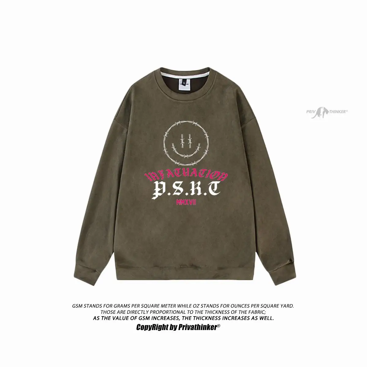 

Privathinker Gothic Style Graphic Sweatshirt Men/Women Hoodies Casual O-Neck Tops Harajuku Suede Tops Fashion Pullovers Xxl
