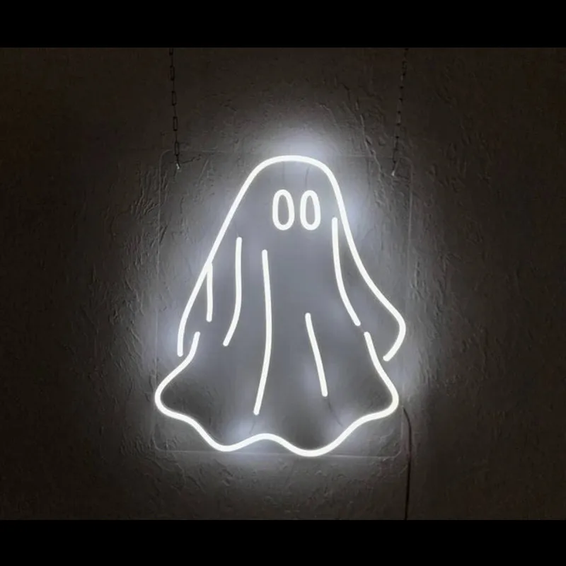 Ghost Neon Sign, Ghost Neon Light Sign, Halloween Neon light Sign, Ghost Led Neon Sign, Neon Wall Decor, Holiday LED Neon Sign