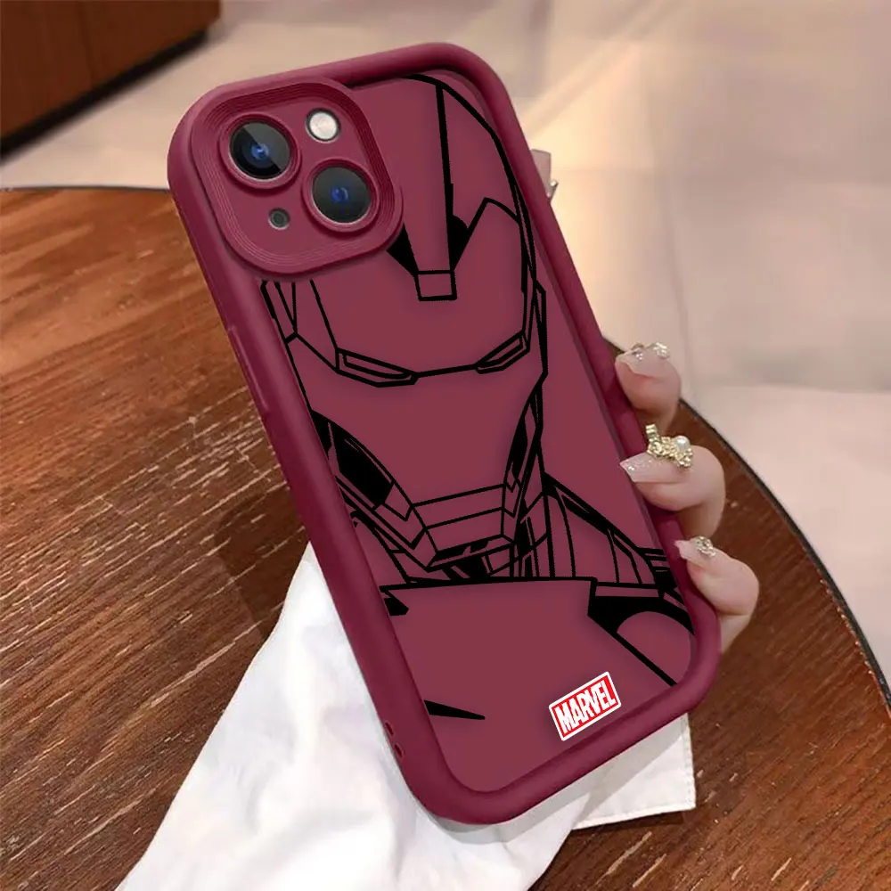 Чехол с принтом Железного Человека-паука Marvel Line Comics для Realme C30 C33 C35 C53 C55 C63 C65 C67 4G 12 11