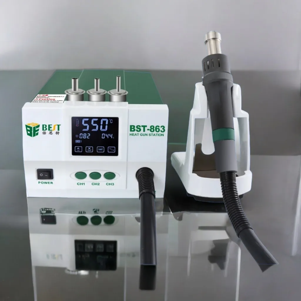 BST-863 сварочный стол с тепловым пистолетом цифровой дисплей 1200 Вт сенсорный