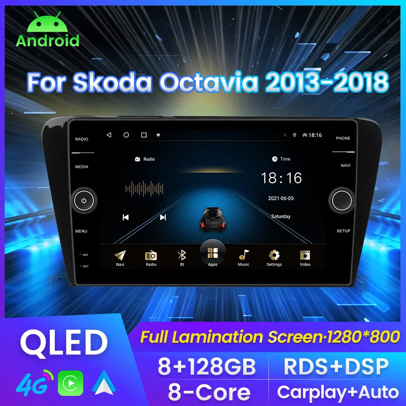 Автомагнитола 2 Din Android для Skoda Octavia 3 A7 2013-2018 мультимедийный видеоплеер навигация
