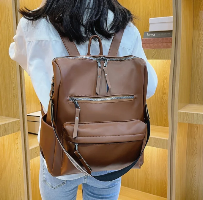 

2022 New PU Backpack Female Shoulder Bookbags Girl Satchel Travel Shoulder Backpacks
