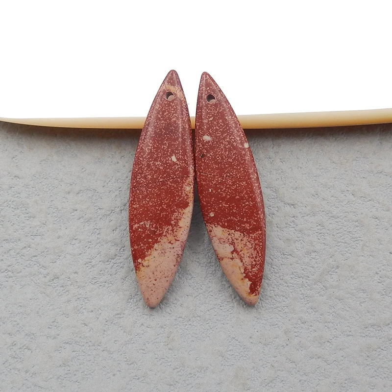 

Natural Stone Red River Jasper Earring Beads DIY Jewerly Making,36x10x4mm 4g