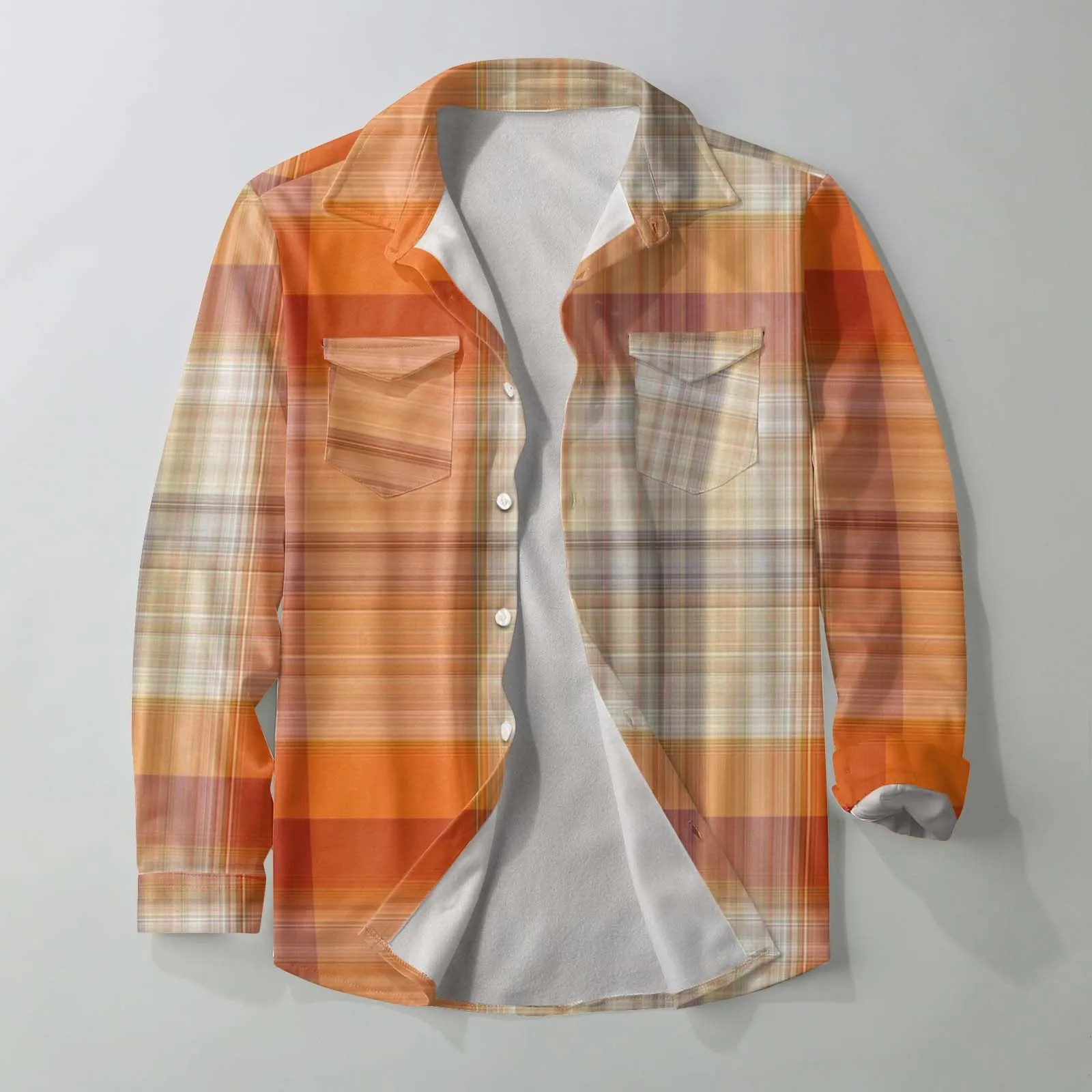 

Мужская осенне-зимняя теплая Модная Повседневная клетчатая стеганая куртка с квадратным отворотом и карманом без капюшона с пряжкой Топ Блузы Повседневная белая рубашка