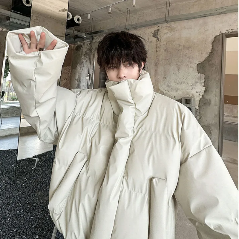 PFNW 2024 зимняя однотонная мужская хлопковая куртка с воротником-стойкой из плотной