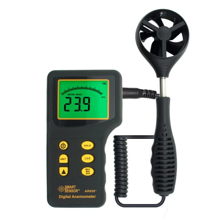 Купи Smart Sensor AR826+ Digital LCD Display Anemometer Air Wind Speed Gauge Velocity Meter Probe Retractable With Backlight за 5,405 рублей в магазине AliExpress