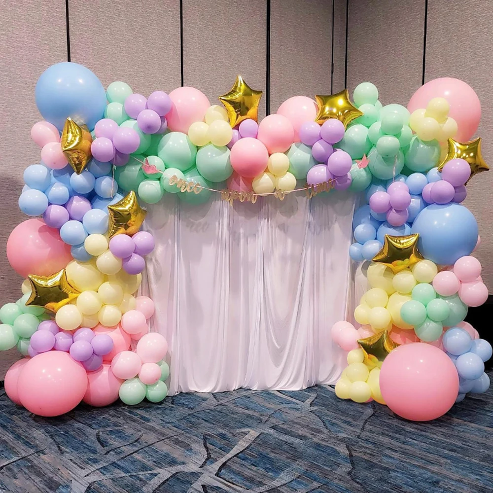 

189pcs/Set Macaron Balloon Garland Arch Kit Pink Blue Yellow Latex Balloon Birthday Baby Shower Wedding Party Decoration Supplie