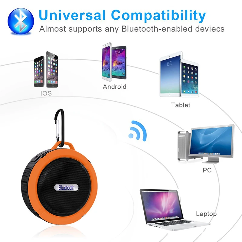 Водонепроницаемая Bluetooth-Колонка для душа черная Милая беспроводная звуковая