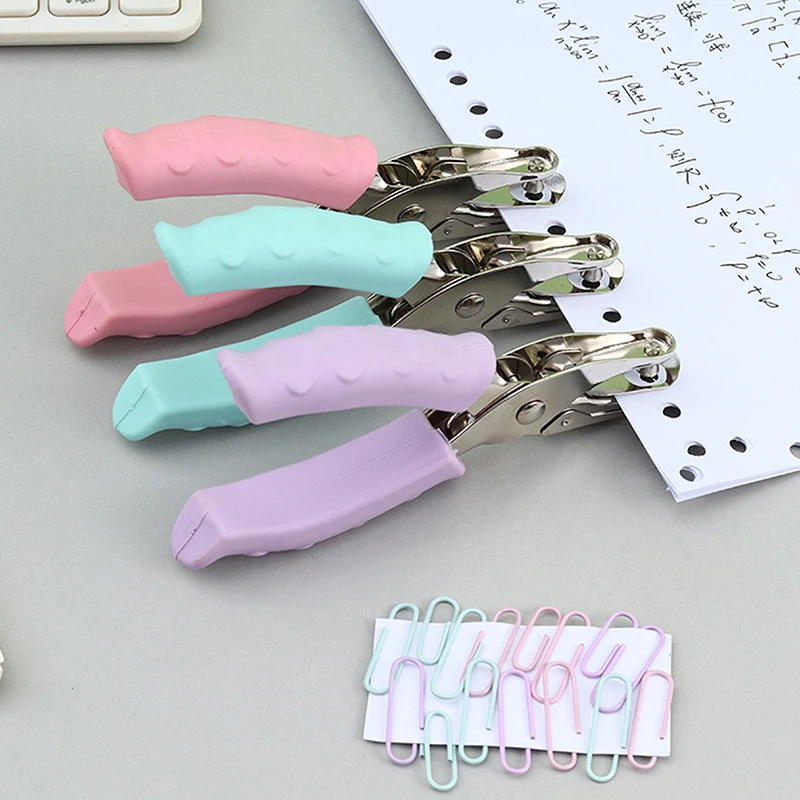 

6MM Shaped Circle Metal Single Handheld Paper Notebook Binding Punch Tools