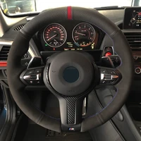 suede car steering wheel cover for bmw f87 m2 f80 m3 f82 m4 m5 f12 f13 m6 f85 x5 x6 m f33 f30 m sport