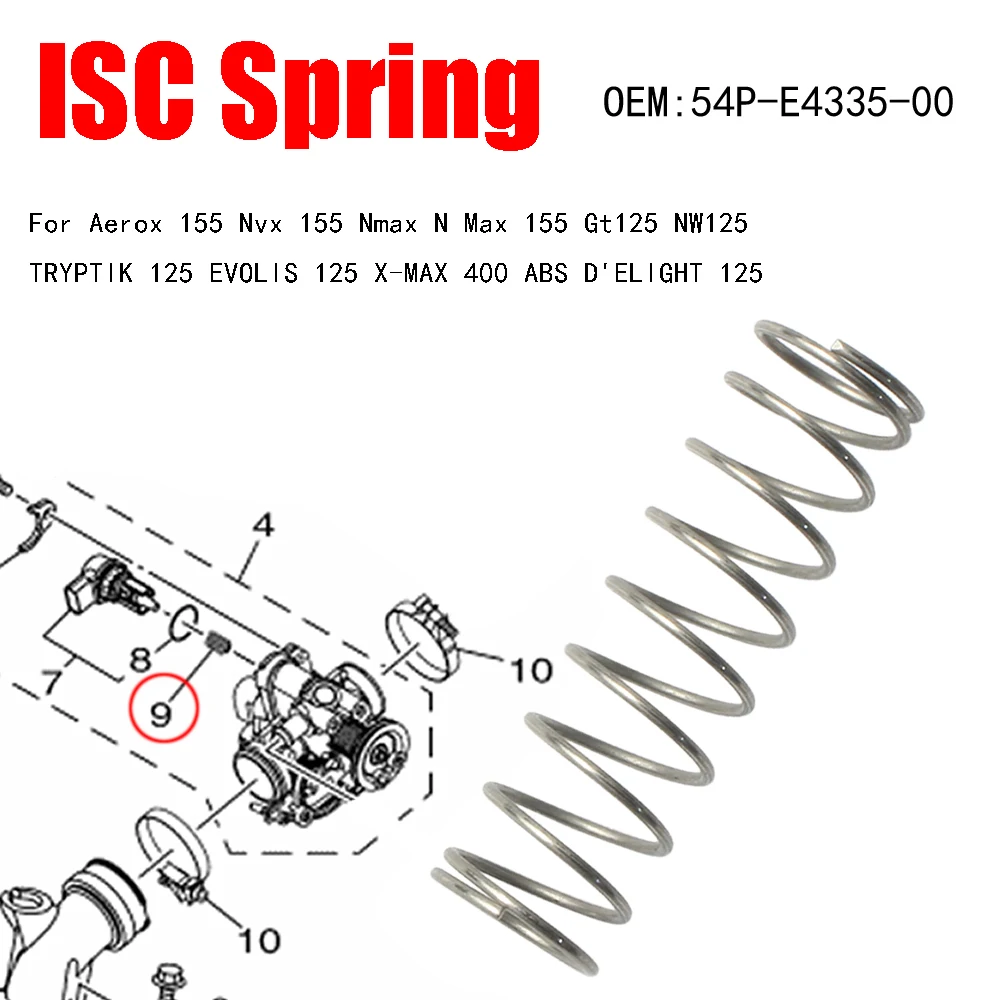 

Throttle Body ISC Spring For Aerox 155 Nvx 155 Nmax N Max 155 Gt125 NW125 TRYPTIK 125 EVOLIS 125 X-MAX 400 ABS D'ELIGHT 125