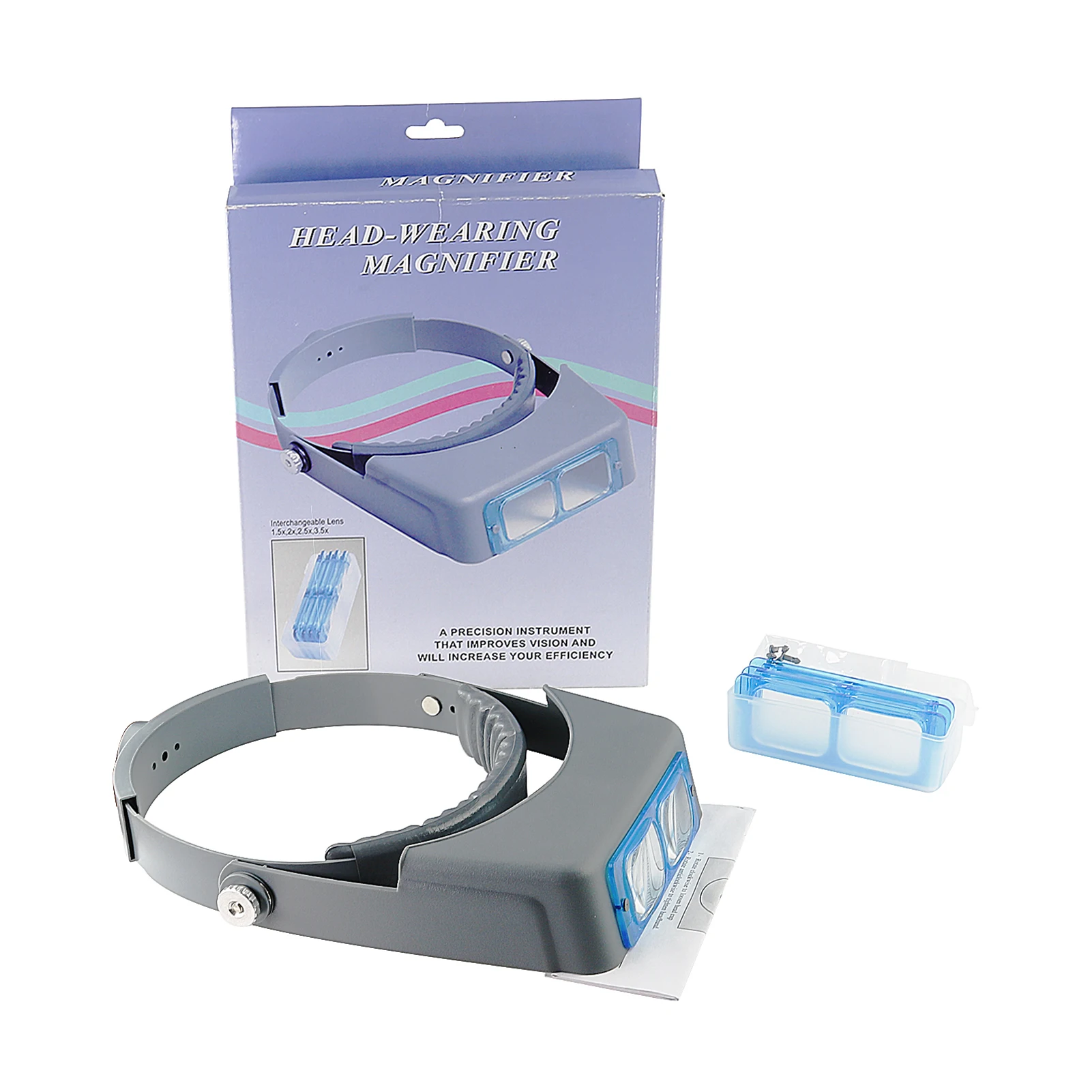 

Head Mounted Magnifying Glass 1.5X 2X 2.5X 3.5X Magnification Lenses Double Lens Head-Mounted Magnifying Lens With 4 Lenses