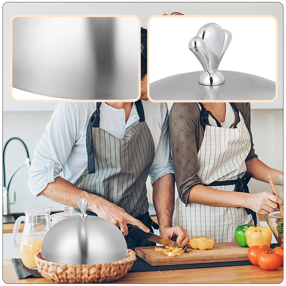

Cover Domelid Basting Steak Steel Stainless Griddle Cheese Splatter Steaming Cloche Cake Metal Covers Melting Round Plate Screen