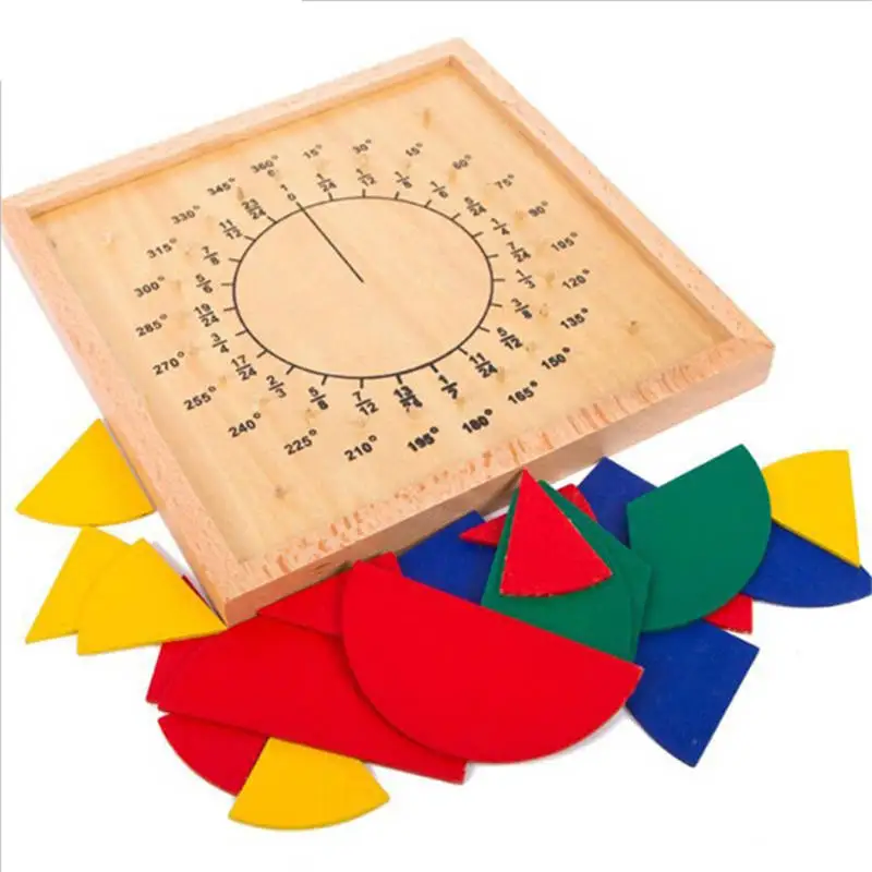 

Wooden Kids Toys Circular Mathematics Fraction Division Teaching Aids Montessori Board Toys Child Educational Gift Math Toy
