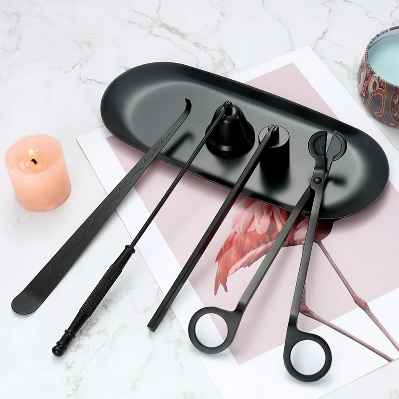 

Candle Accessory Candle Wick Trimmer Candle Wick Scissors Candle Snuffer Storage Tray Candle Wick Dipper Care Kit Gift