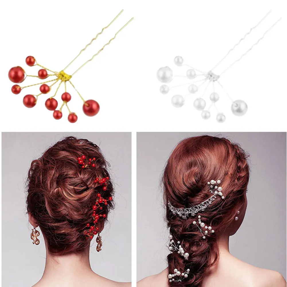 

HOT! Wedding Party Handmade Pearl Flower Crystal Hair Pins Fashion Headdress Bridesmaid Side Comb for Bride Hair Accessories