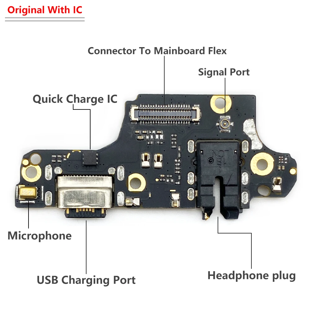 100% Оригинальная док-станция USB гибкий кабель с микрофоном для Redmi Note 5 4 4X 6 7 10 10S 8T 9 9S
