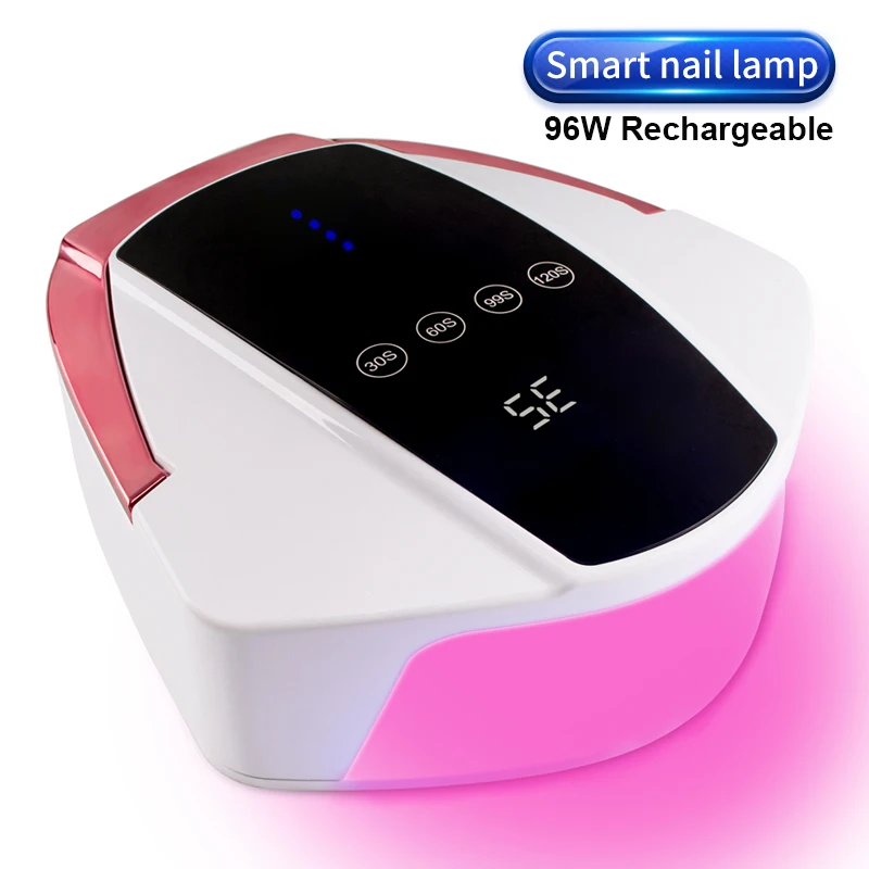 

2021 New 96W Rechargeable Nail UV Lamp Nail Polish Dryer Glue Baker Cordless Pedicure Light Wireless UV LED Nail Lamp