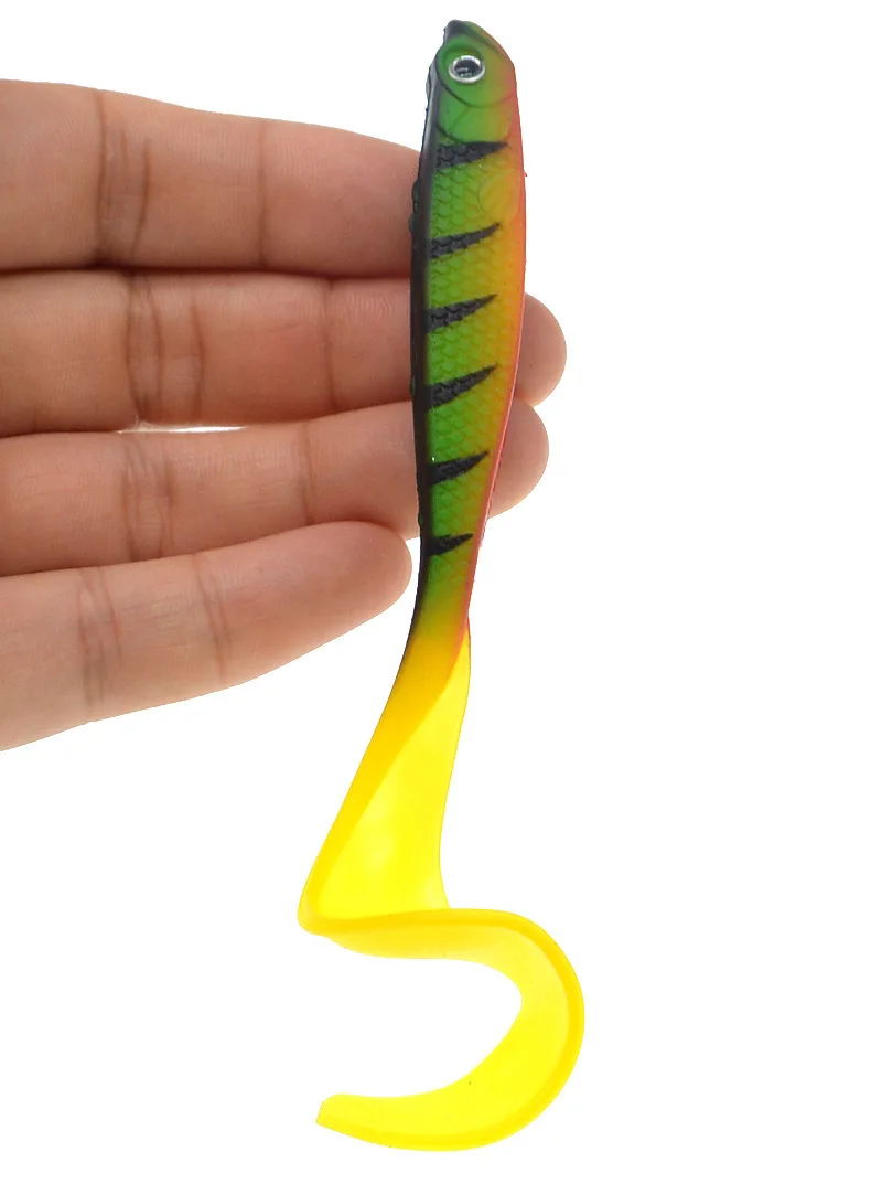

ZWICKE 4Pcs 125MM 5.5G Soft Lure Open Belly Hollow Long Tails Artificial Bait 3D Eyes Wobbler Fishing Lure Jig Fishing Tackle