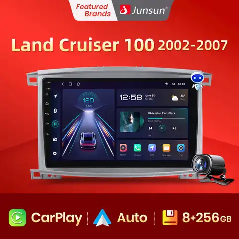 Junsun V1pro AI Голосовое CarPlay DSP For Тойота Ленд Крузер 100 For Лексус ЛХ 470 J100 рестайлинг For Toyota Land Cruiser 100 For Lexus LX470 2 2002 - 2007 2DIN автомагнитола 2 дин мультиме...