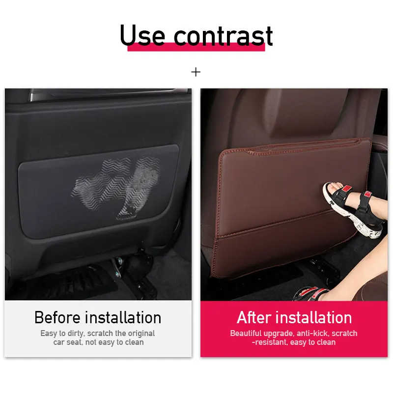 Из искусственной кожи Противоударная накладка на заднее сиденье автомобиля