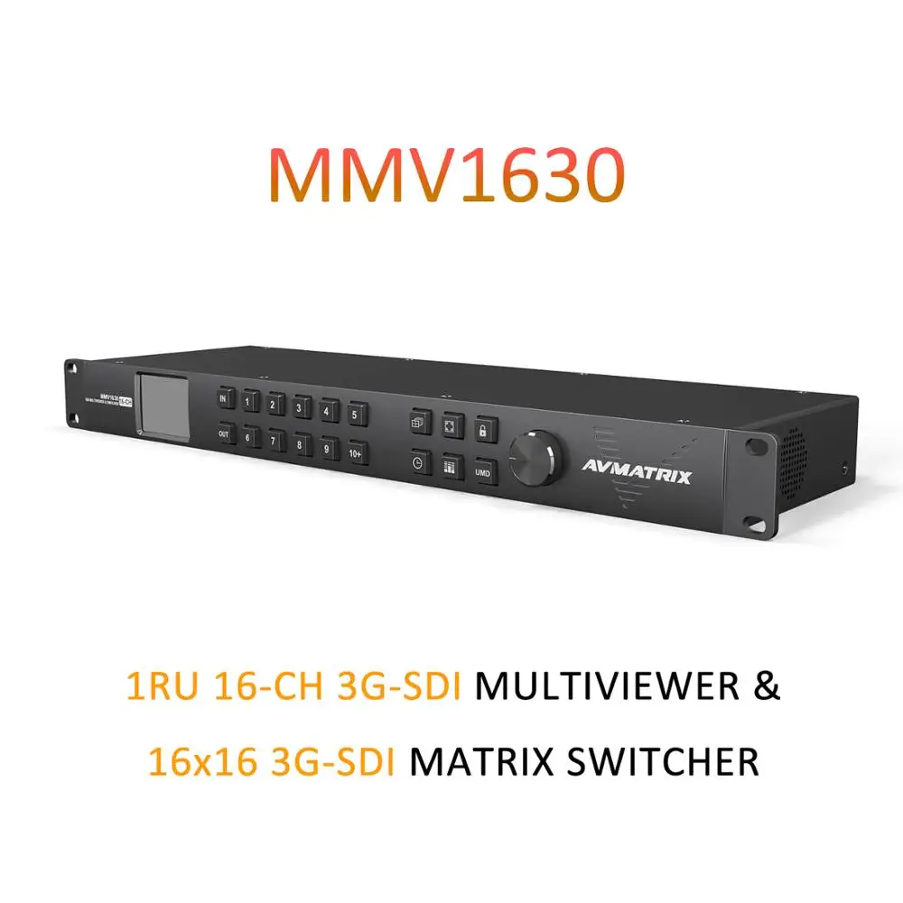 

AVMATRIX MMV1630 Rack Mount 16-Channel 3G-SDI Multiviewer 16x16 Matrix Switcher / Compact Design / Reduntant Power