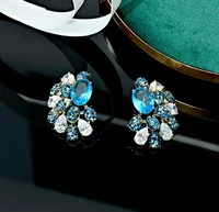 new medieval style multi color luxury zircon classic earrings for women exquisite vintage jewelry best gift