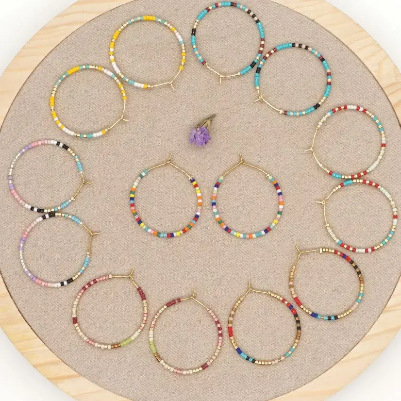 Фото Go2Boho Miyuki бисера серьги для женщин Boho Chic ухо кольца, ювелирные подарки простой из нержавеющей стали, обручальные серьги, прекрасный подарок для нее №4