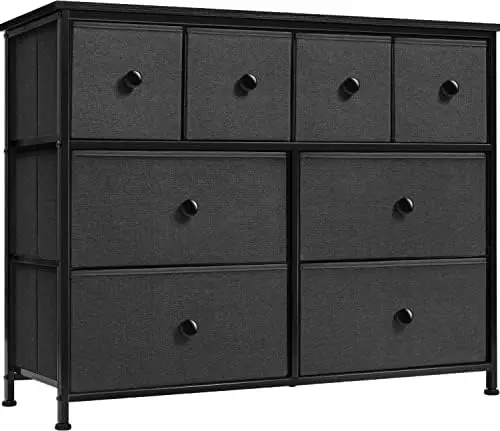 

Dresser for Bedroom - Chest of 8 Drawers, Storage Tower, Clothing Organizer, for Closet, for Living Room, Steel Frame, Fabric Bi