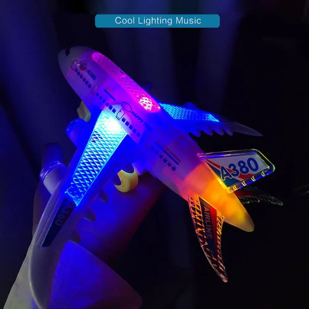 

Dynamic Music Interesting Electric Glowing Airplane Game Lightweight Airplane Toy Freely Disassembled for Outdoor