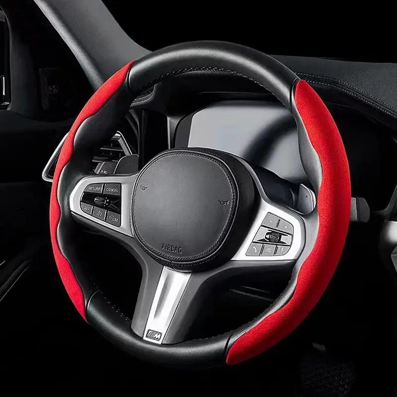 

Steering Wheel Cover Non-slip Wheel Cover For Car Sweat Absorbing Car Accessory Must Haves Fit 15 Inches For LHD RHD Commuters