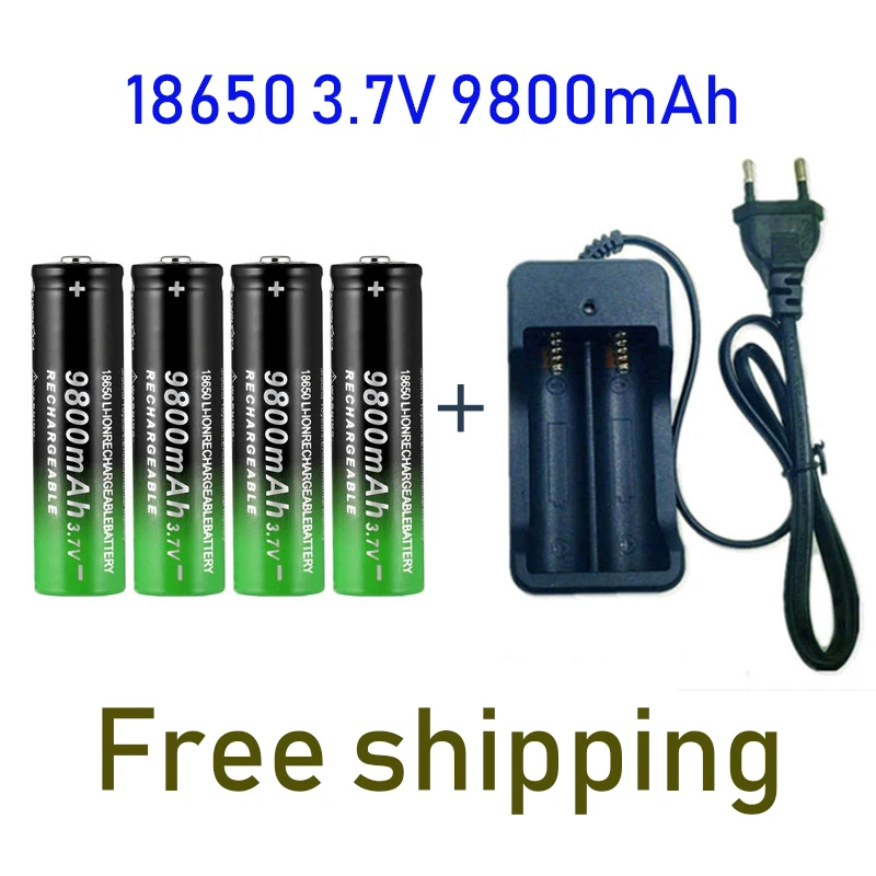 

3,7 V Kapazität Li-Ion Akku Für Taschenlampe Batterie + Ladegerät