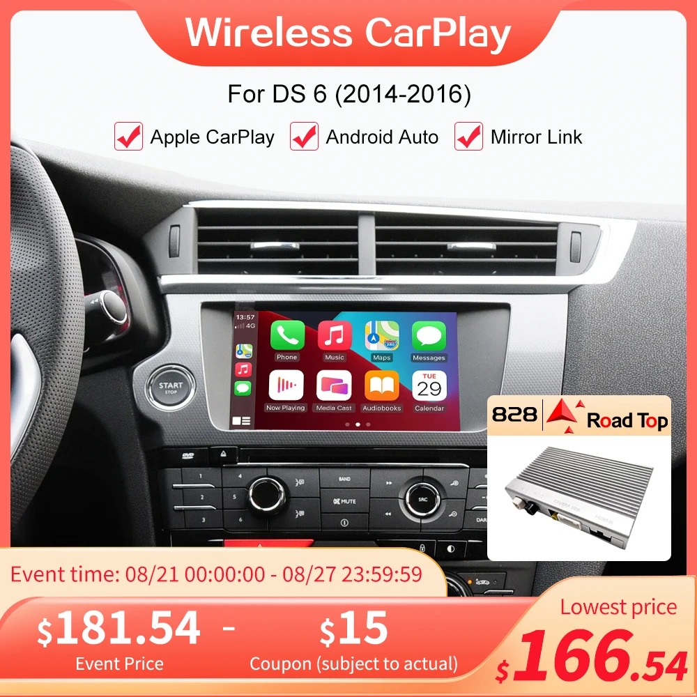 

Wireless Apple CarPlay Android Auto for DS DS5 DS6 7" LCD screen 2014-2016 with MirrorLink AirPlay Car Play rear camera Function