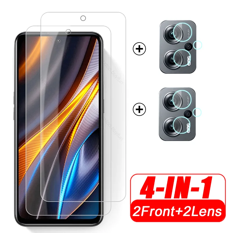 

4 In 1 Camera Protective Glass For Xiaomi Poco X4 GT Glass Armor Screen Protector Film Poko Poxo Pocco Little X 4 GT X4GT 5G NFC