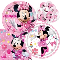 70pcs disney minnie mouse party cutlery include plates napkins balloons minnie mouse party decorations baby shower supplies