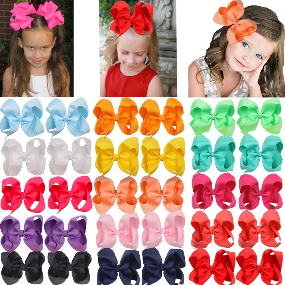 

30Pcs 6 Inch Bows Girls Big Grosgrain Girls 15pairs Hair Bows Alligator Clips Teens Kids Toddlers Hair Accessories Hair Pins