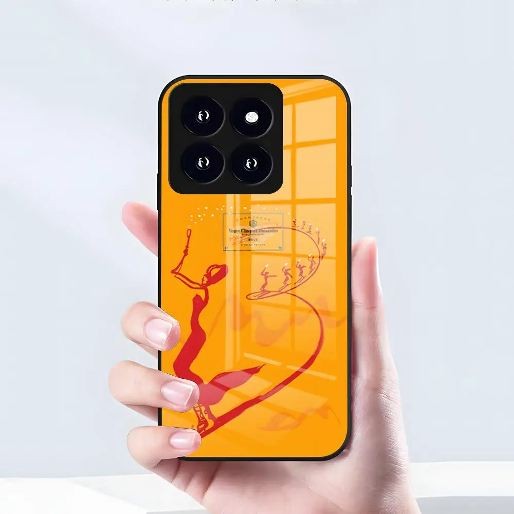 Фото Чехол для телефона V-Veuve Of C-Clicquot для Xiaomi 15 14 13 12 S X Pro Lite Mi 11 Ultra T, черный, стеклянный №5