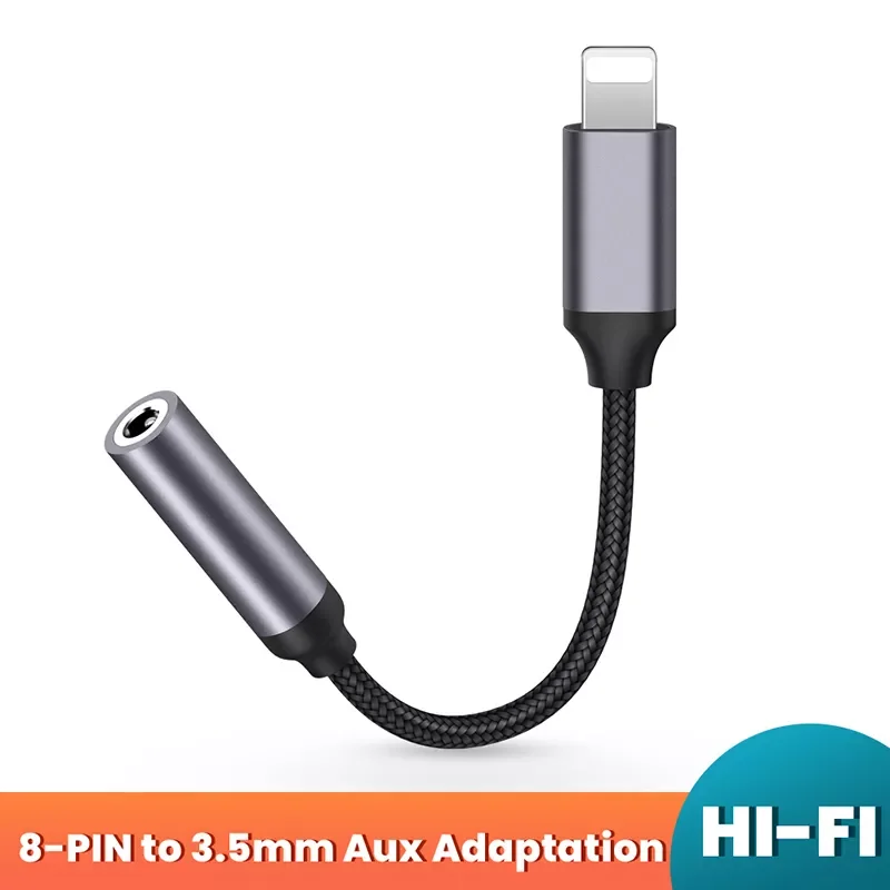 

8 Pin To 3.5mm Jack AUX Cable Lighting Interface To AUX Headphone Adapter Audio Kable Connector Splitter For iPhone 13/12/11