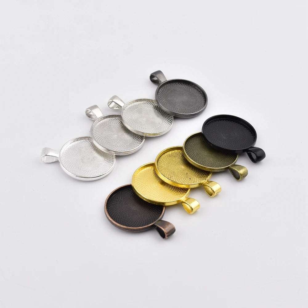 

Пустая круглая рамка для кабошона, 10 шт./лот, 25 мм, аксессуары для изготовления ювелирных изделий