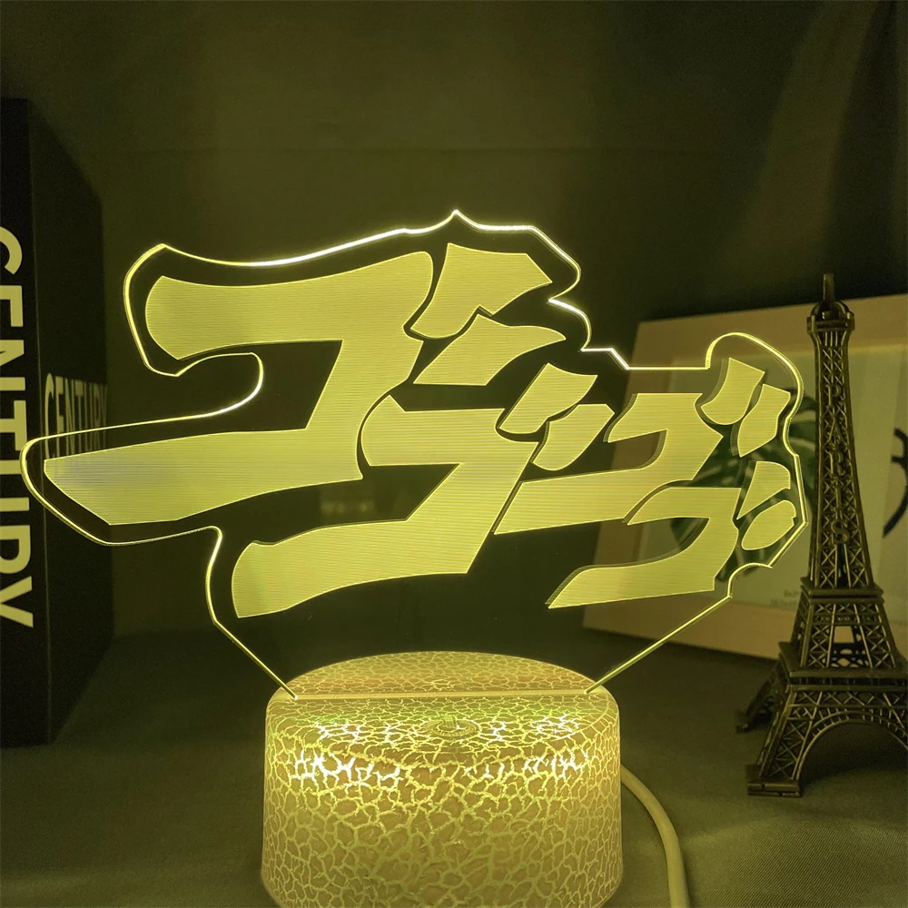 

Ночсветильник светодиодный с сенсорным датчиком, аниме невероятные приключения Джоджо с надписью, цветной ночсветильник для домашнего дек...