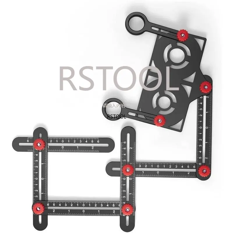 

6/12-Sided Multi Angle Finder Measurement Ruler Pro 7 Size of Aperture Positioning Opening Locator Folding Metal Template Layout