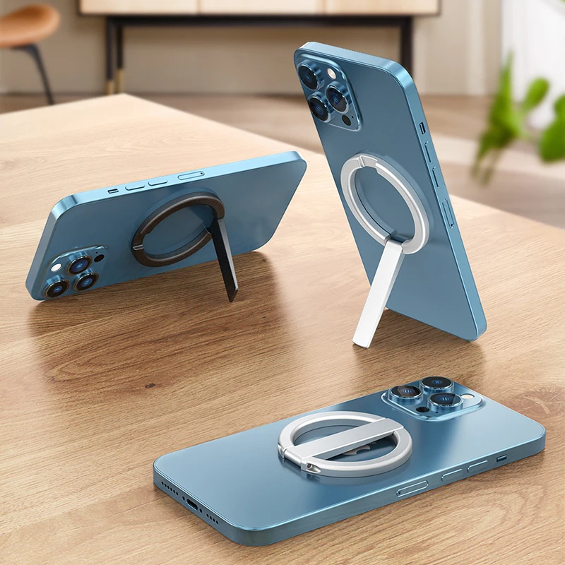 

Magnetic Ring Holder Aluminum Mobile Phone Stand Fold Removable Bracket for IPhone 14 13 12 Pro Max Mini 14Plus Series MagSafe