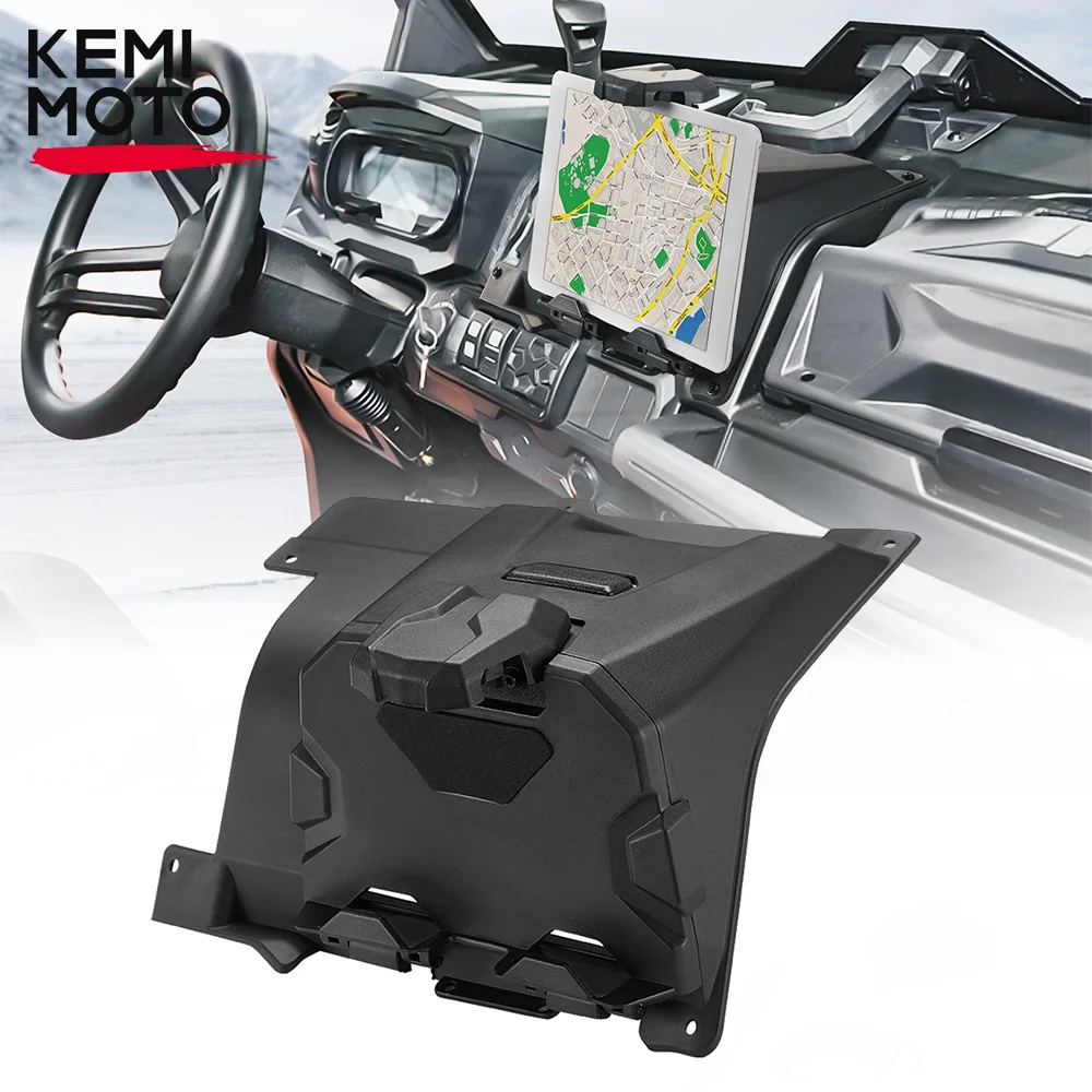 KEMIMOTO UTV Phone Electronic Tablet Device Navigator Bracket for Can-Am Defender HD10 HD8 HD5 Max 2016-2022 GPS Storage Box