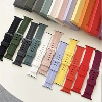 silicone strap for apple watch band 6 44mm 42mm 40mm 38mm smart rubber watchband bracelet iwatch band for series 7 se 5 4 3 2 se
