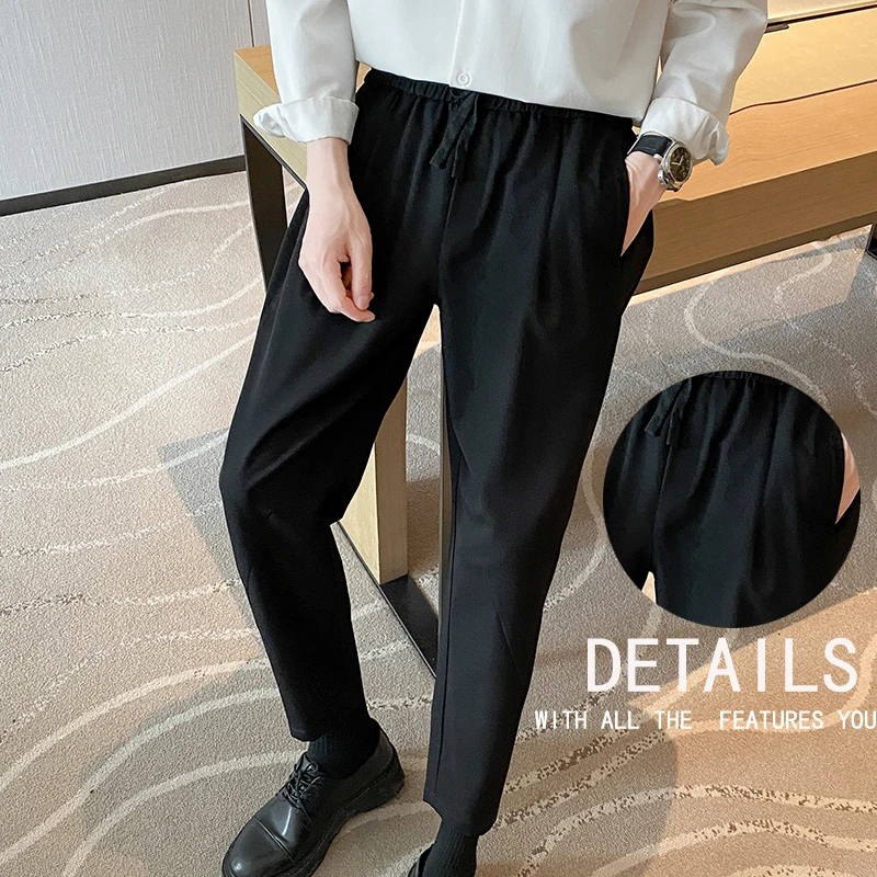 

Men's Summer New Daily Casual Pants Slim Vertical Straight Tube All-match Trousers Comfortable Nine Points Light Luxury Pants
