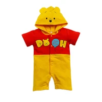 disney newborn baby boy rompers cartoon winnie the pooh summer infant jumpsuits hoodies short sleeve outfits clothes