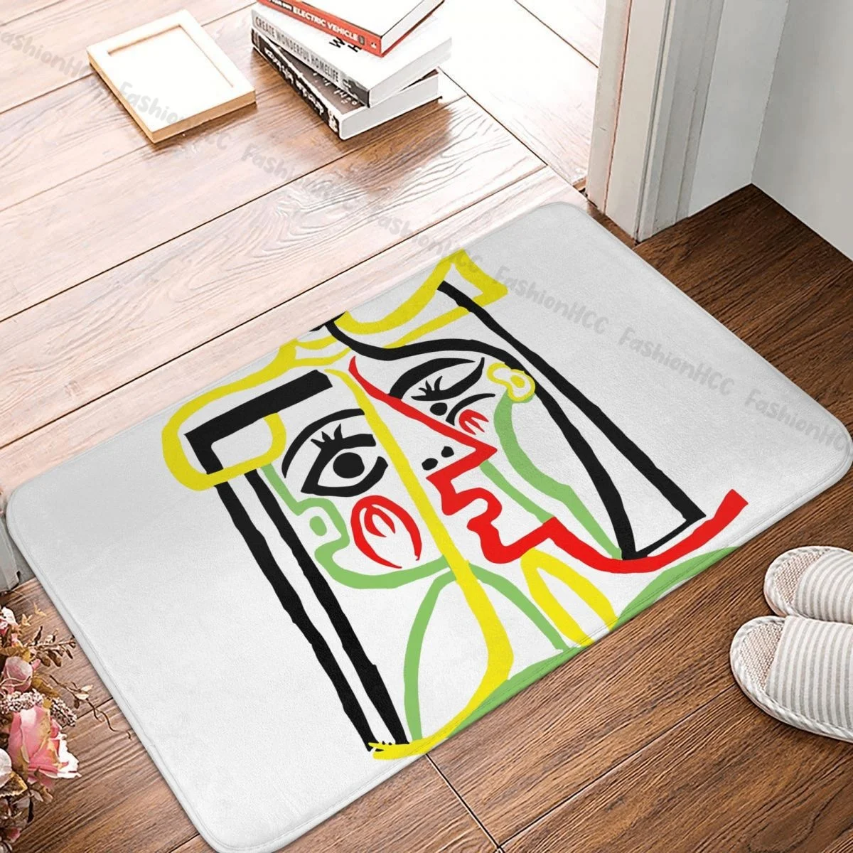 

Pablo Picasso Non-slip Doormat Living Room Mat Jacqueline With Straw Hat 1962 Artwork Hallway Carpet Entrance Door Rug Home