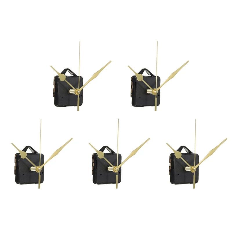 

5Pcs DIY Non-Ticking Movement Hands Wall Clock Motor Kit Quartz Clock Mechanism Replacement Repair Tools Part Clock Kit